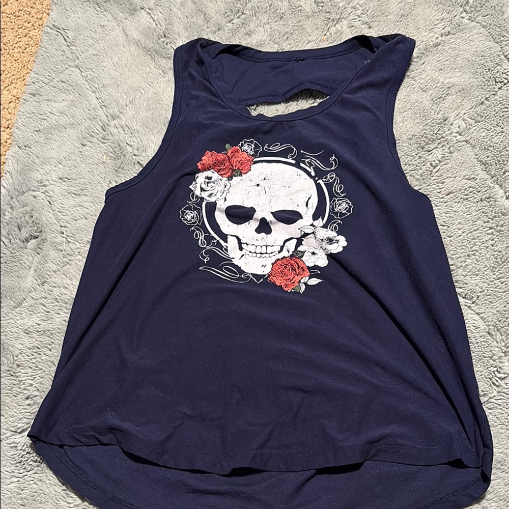 Multicolored Scoop Neck Sleeveless Muscle Tee